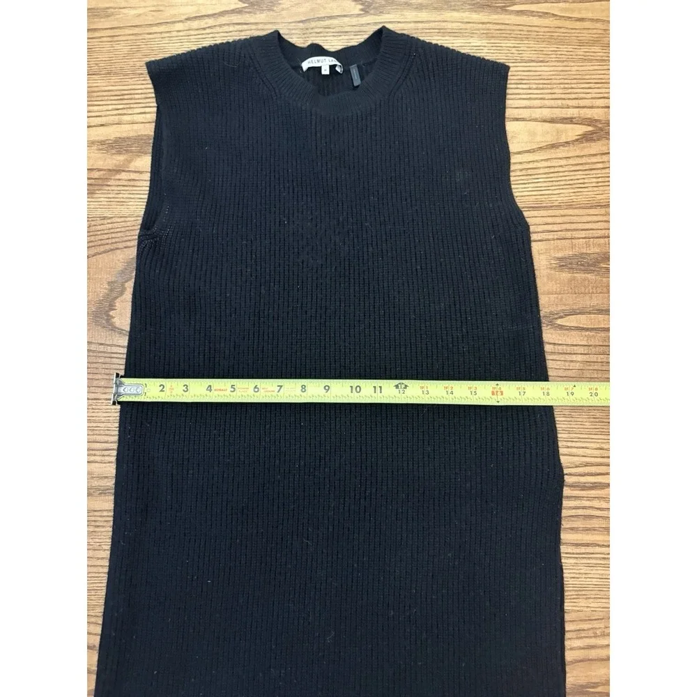 Helmet Lang Women's Medium Ribbed Wool Cashmere Side Slit Tunic‎ Sweater